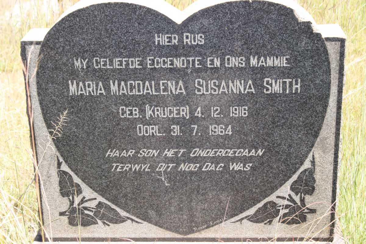 SMITH Maria Magdalena Susanna nee KRUGER 1916-1964