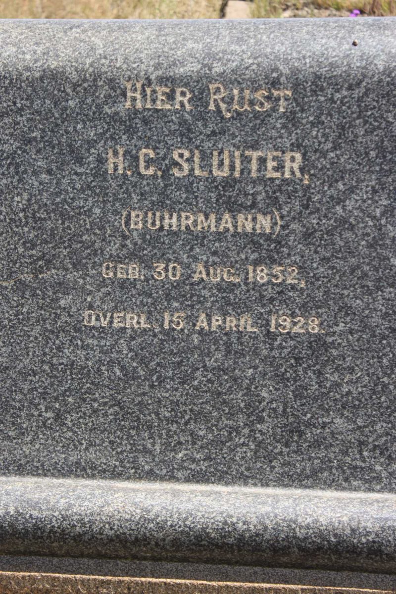 SLUITER H.C. nee BUHRMAN 1852-1928
