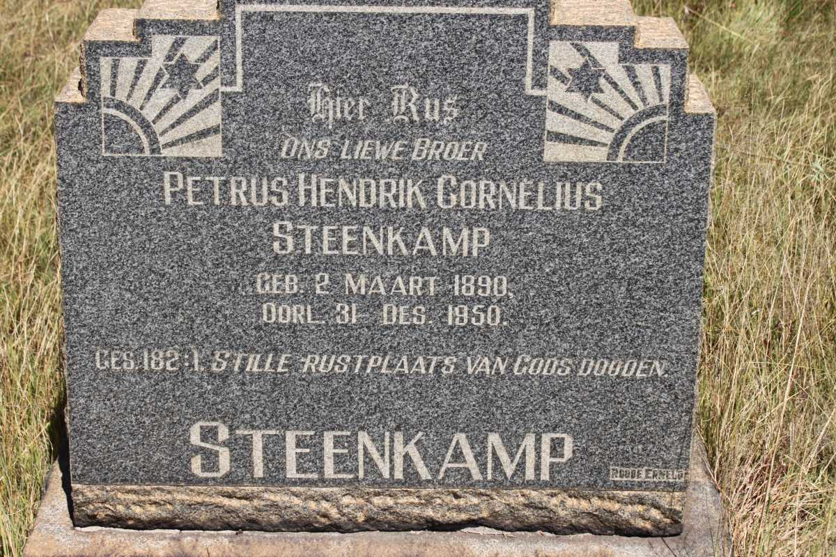 STEENKAMP Petrus Hendrik Cornelius 1890-1950