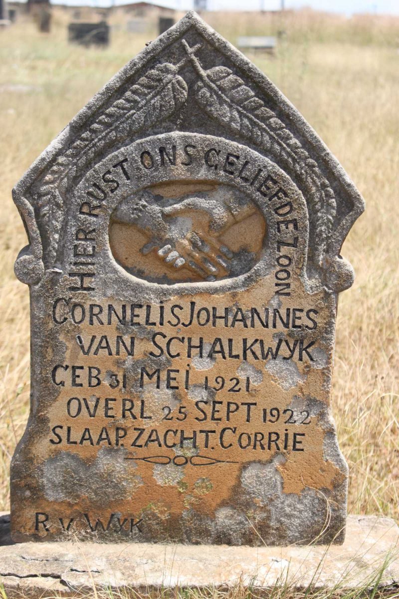 SCHALKWYK Cornelis Johannes, van 1921-1922