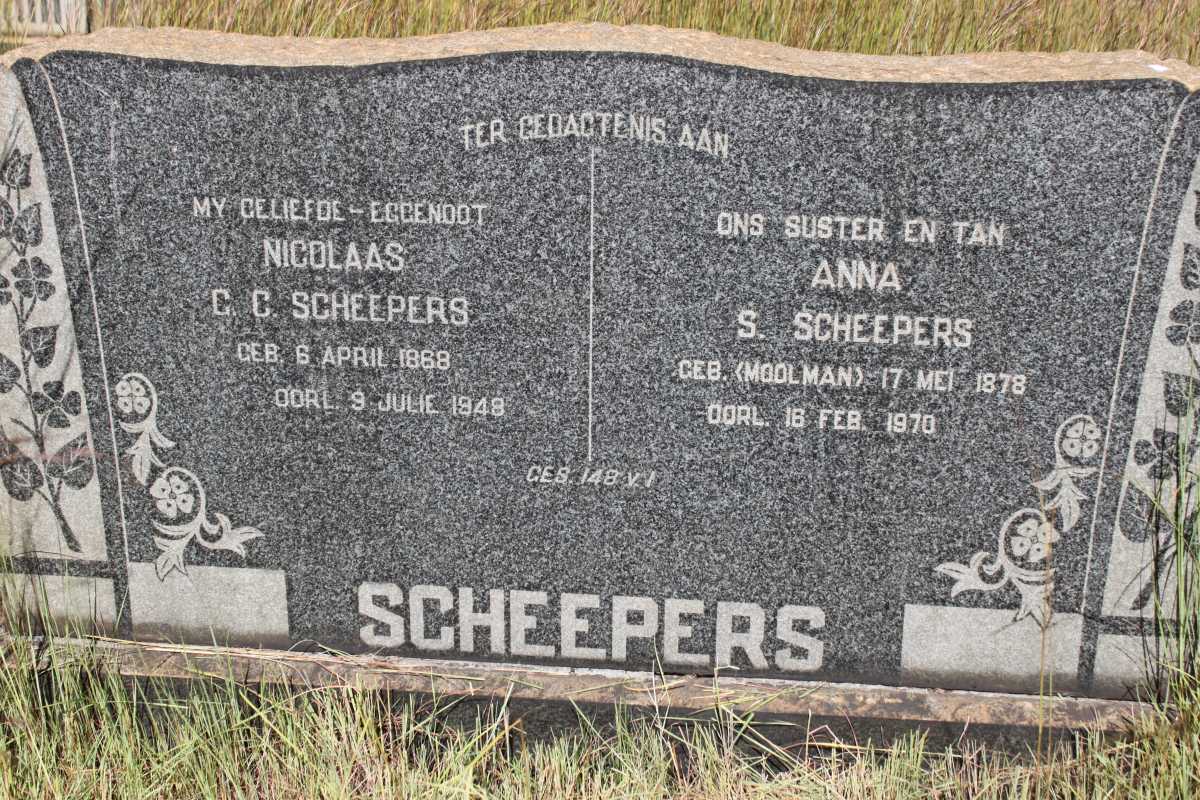 SCHEEPERS Nicolaas G.C. 1868-1948 &amp; Anna S. MOOLMAN 1878-1970
