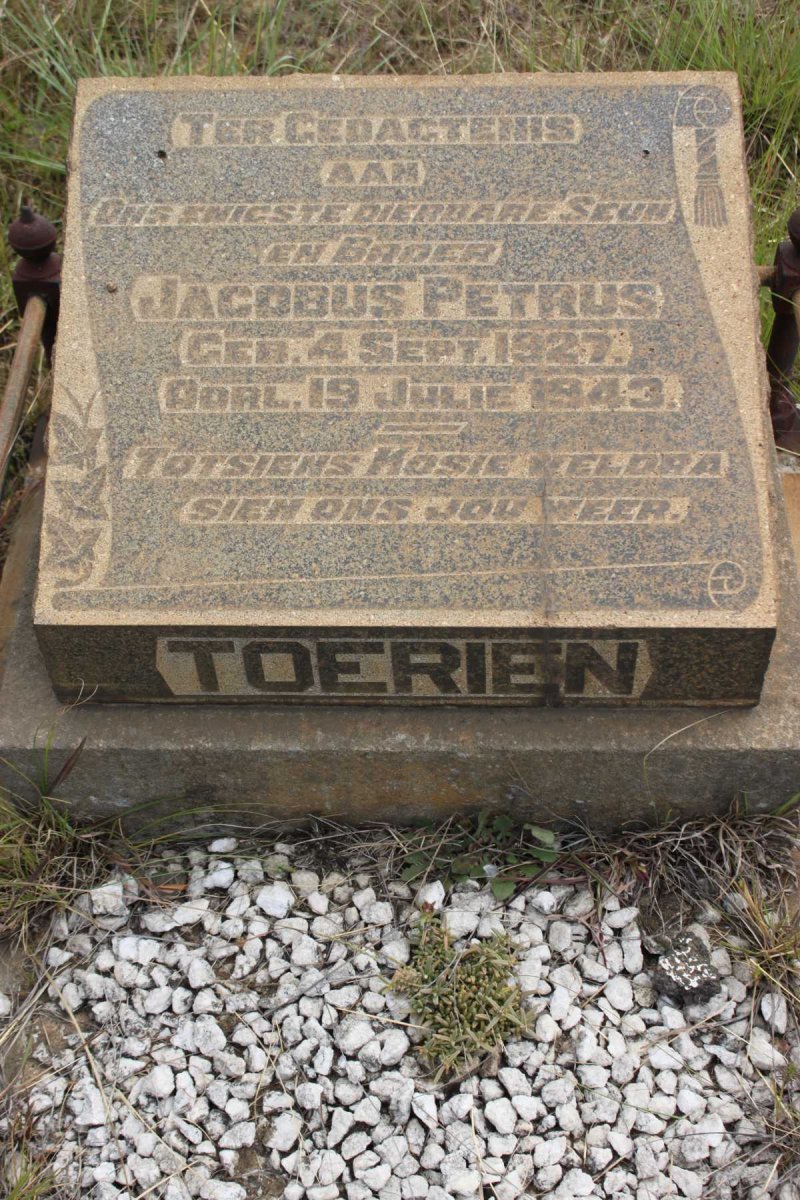 TOERIEN Jacobus Petrus 1927-1943