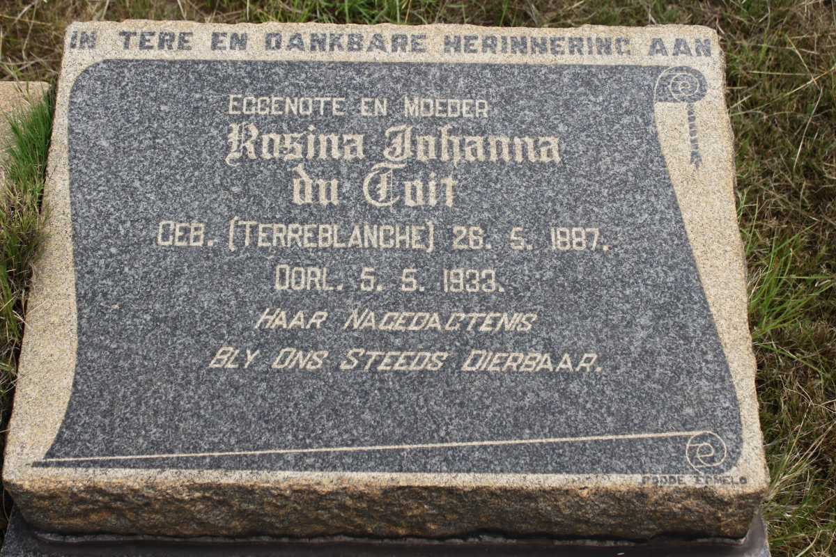 TOIT Rosina Johanna, du nee TERREBLANCHE 1887-1933
