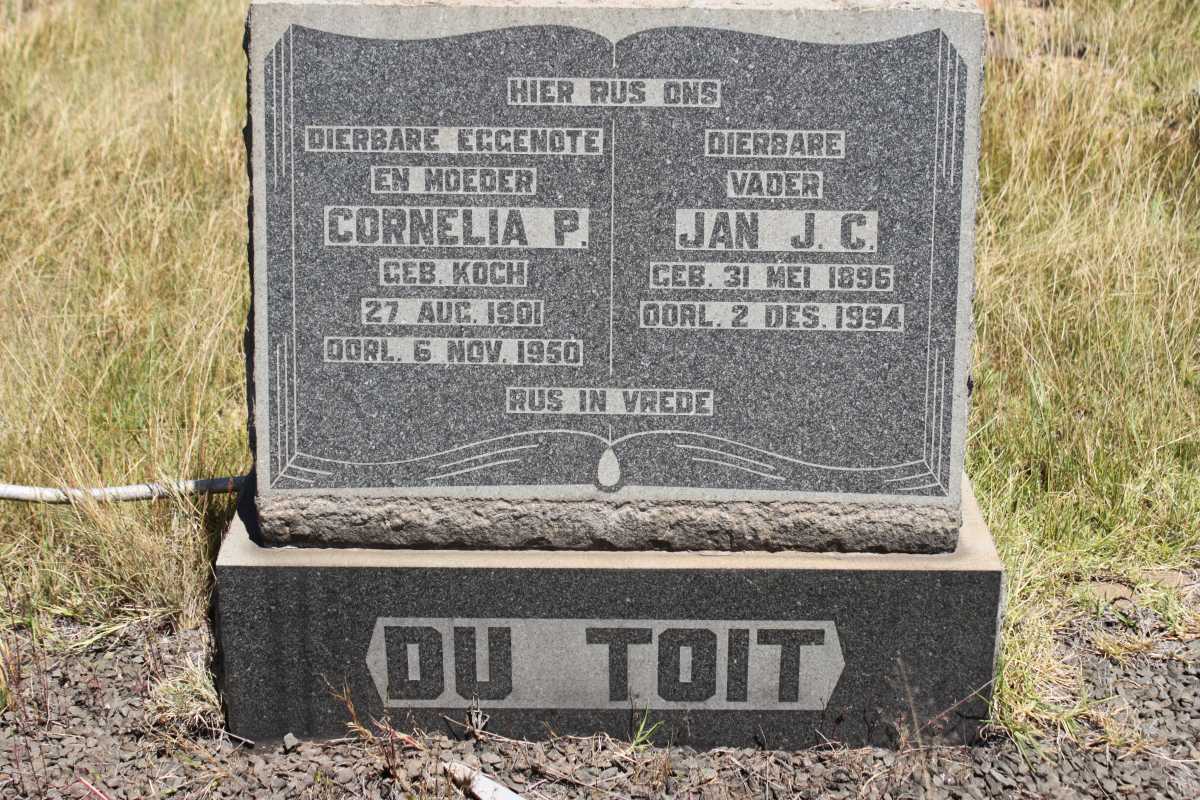 TOIT Jan J.C., du 1896-1994 &amp; Cornelia P. KOCH 1901-1950