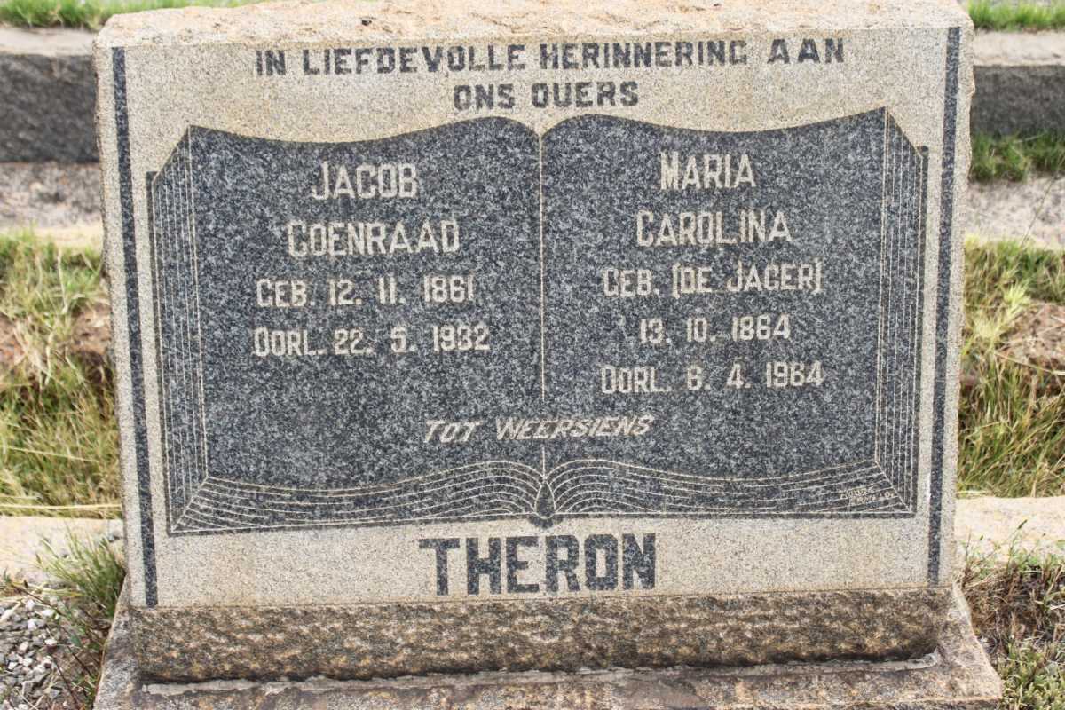 THERON Jacob Coenraad 1861-1932 &amp; Maria Carolina DE JAGER 1864-1964