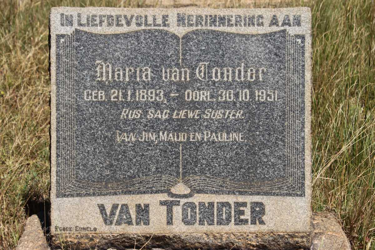 TONDER Maria, van 1893-1951