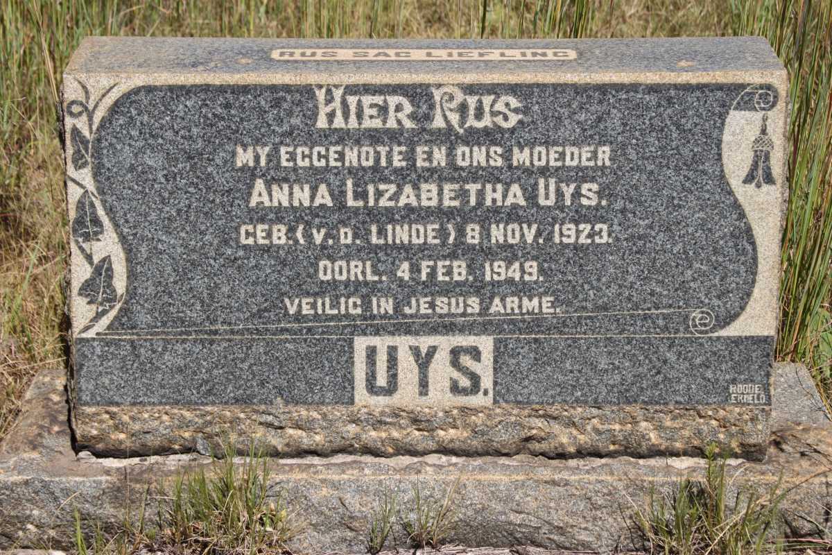 UYS Anna Lizabetha nee V.D. LINDE 1923-1949