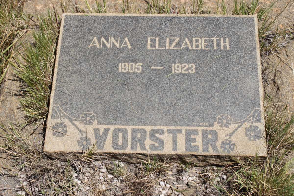 VORSTER Anna Elizabeth 1905-1923