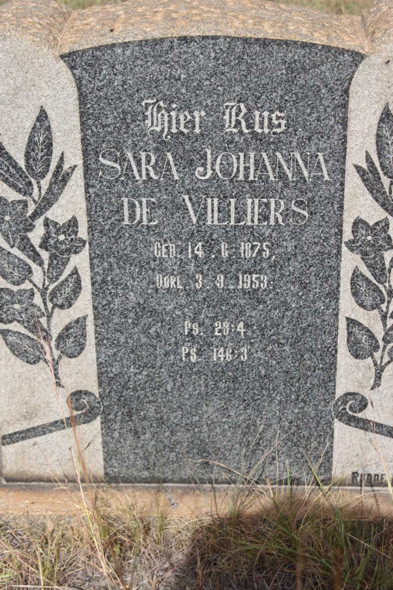 VILLIERS Sara Johanna, de 1875-1953