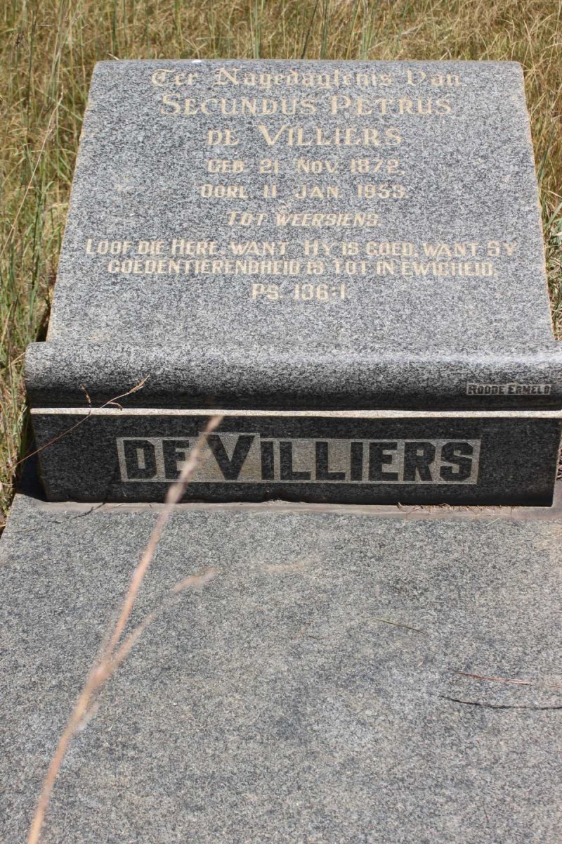VILLIERS Secundus Petrus, de 1872-1953 