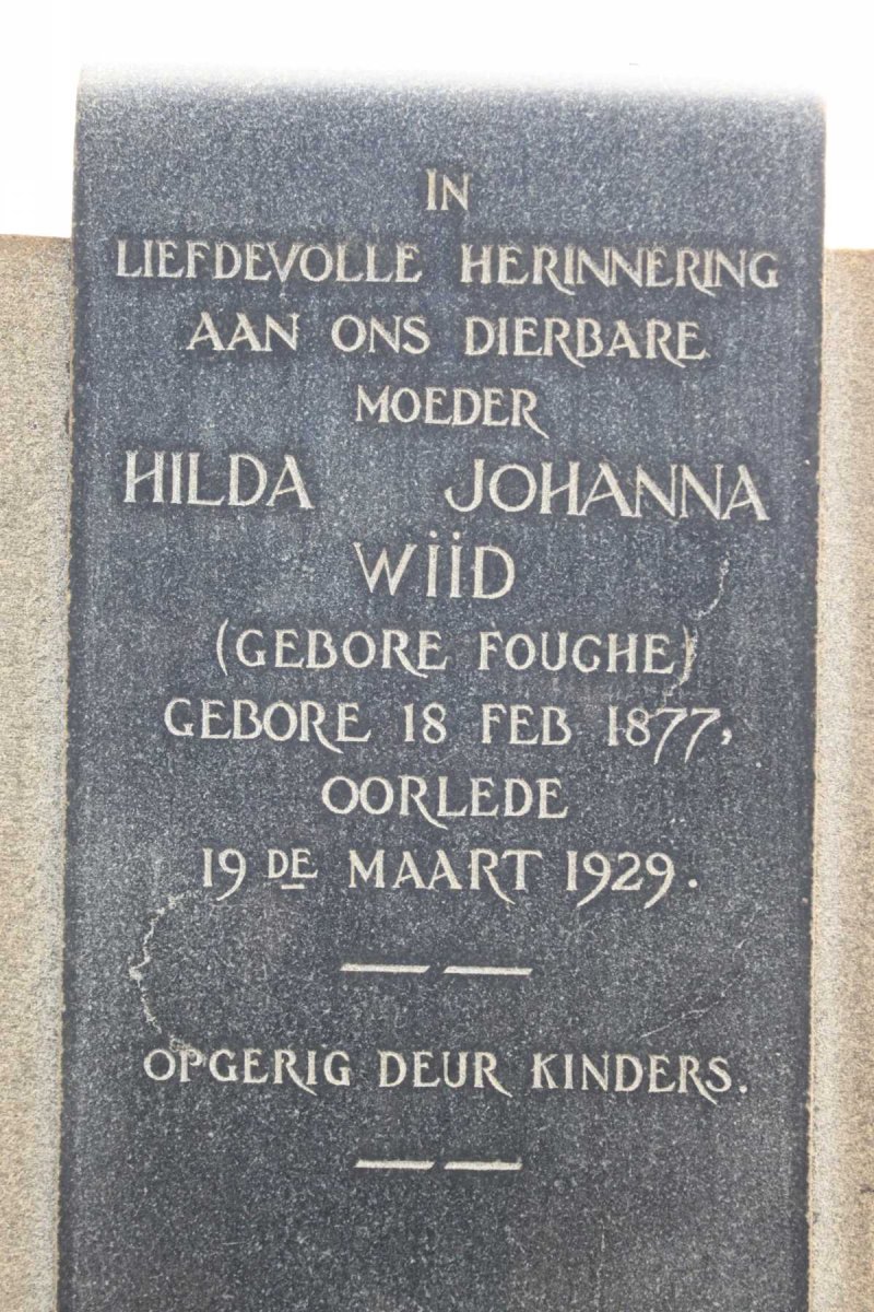 WIID Hilda Johanna geb FOUCHE 1877-1929