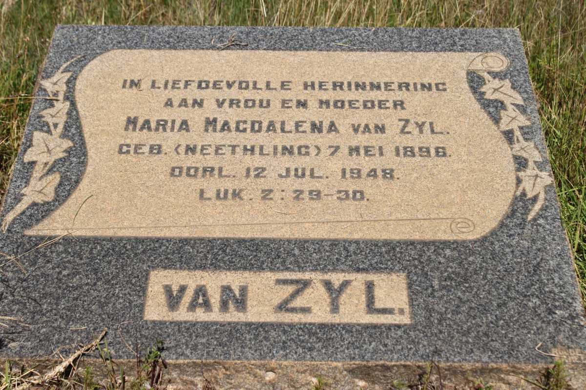 ZYL Maria Magdalena, van geb NEETHLING 1898-1948