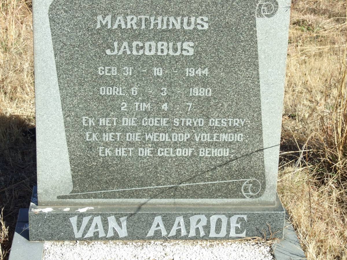 AARDE Marthinus Jacobus, van 1944-1980