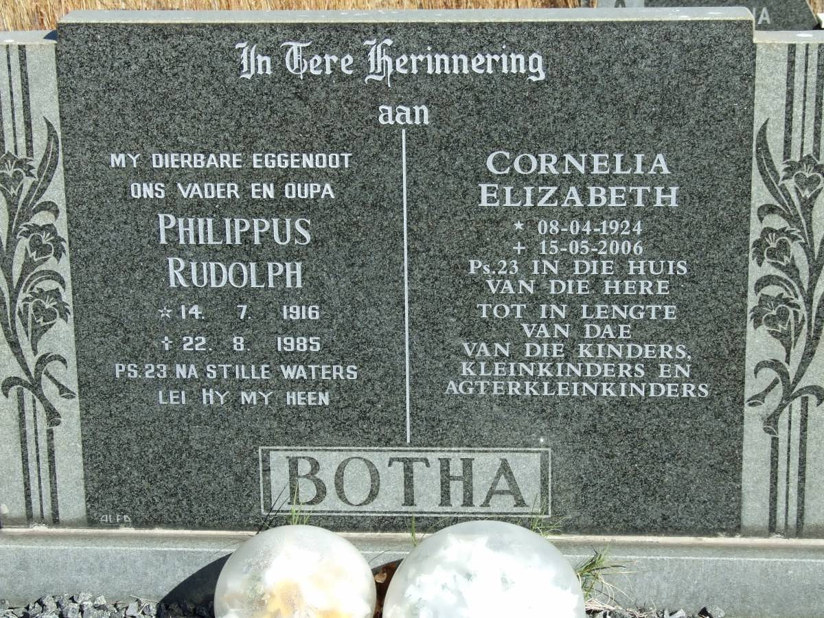 BOTHA Philippus Rudolph 1916-1985 &amp; Cornelia Elizabeth 1924-2006