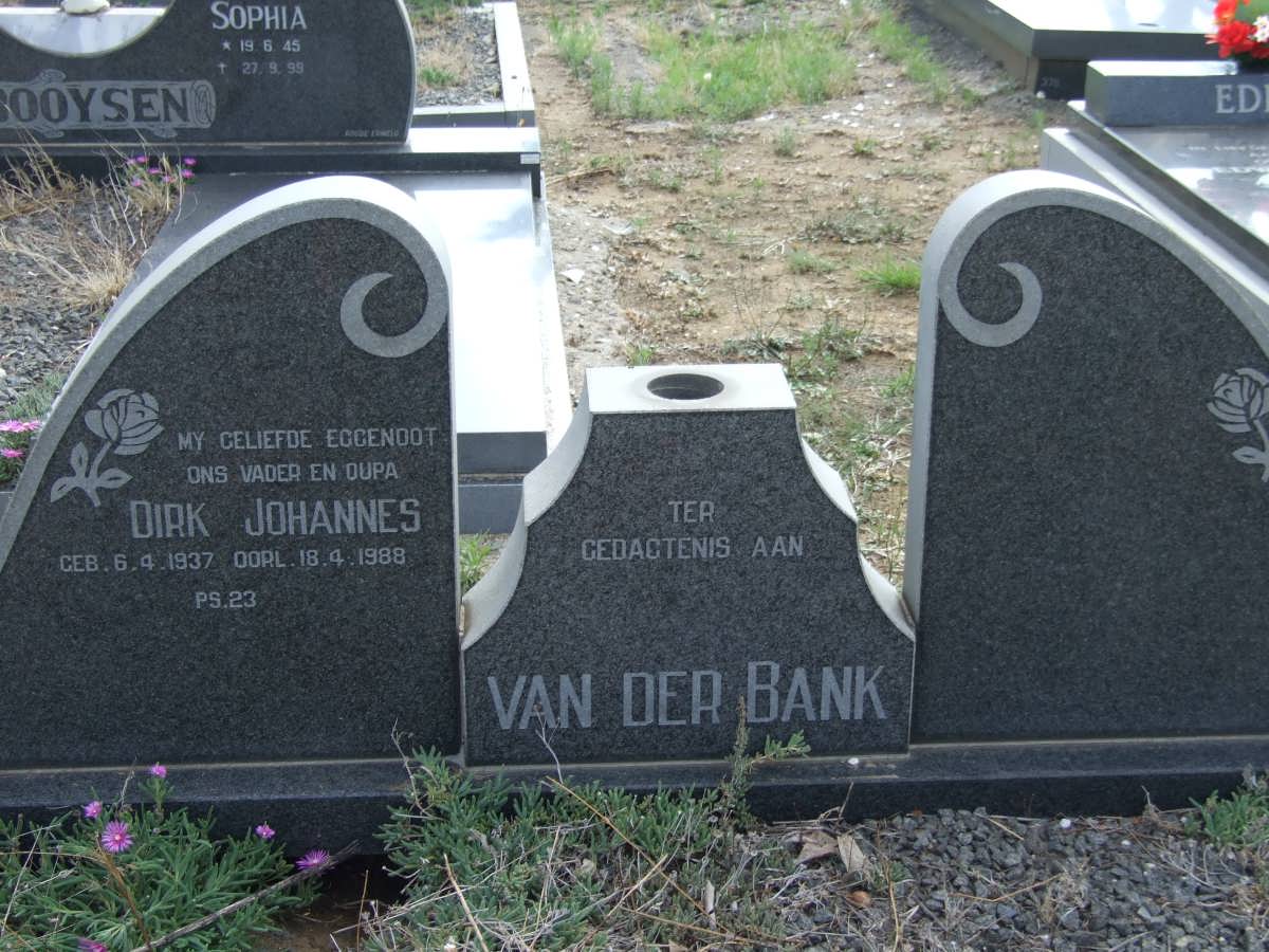 BANK Dirk Johannes, van der 1937-1988