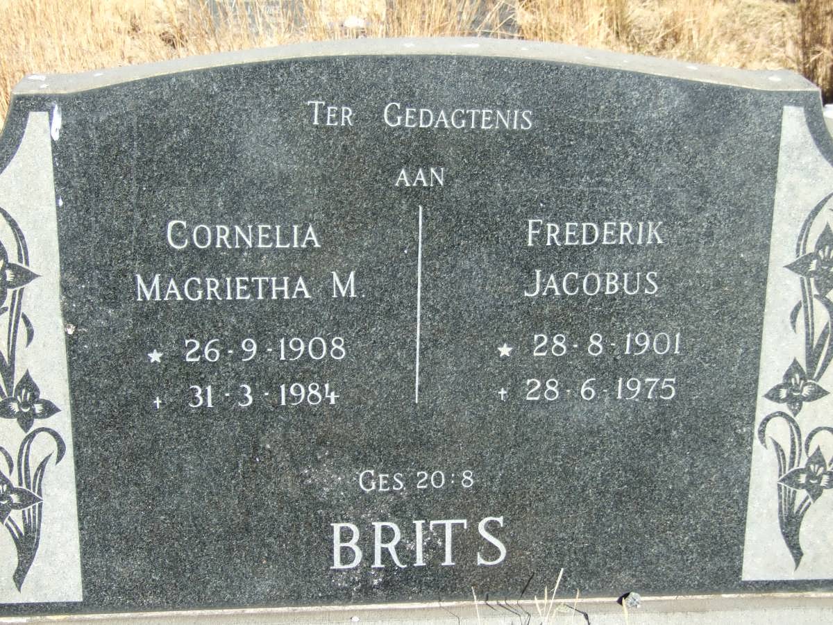 BRITS Frederik Jacobus 1901-1975 &amp; Cornelia Magrietha M. 1908-1984