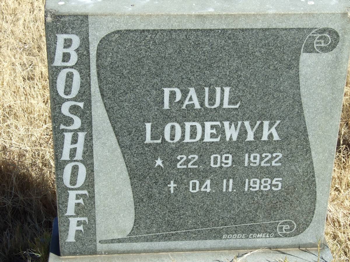 BOSHOFF Paul Lodewyk 1922-1985
