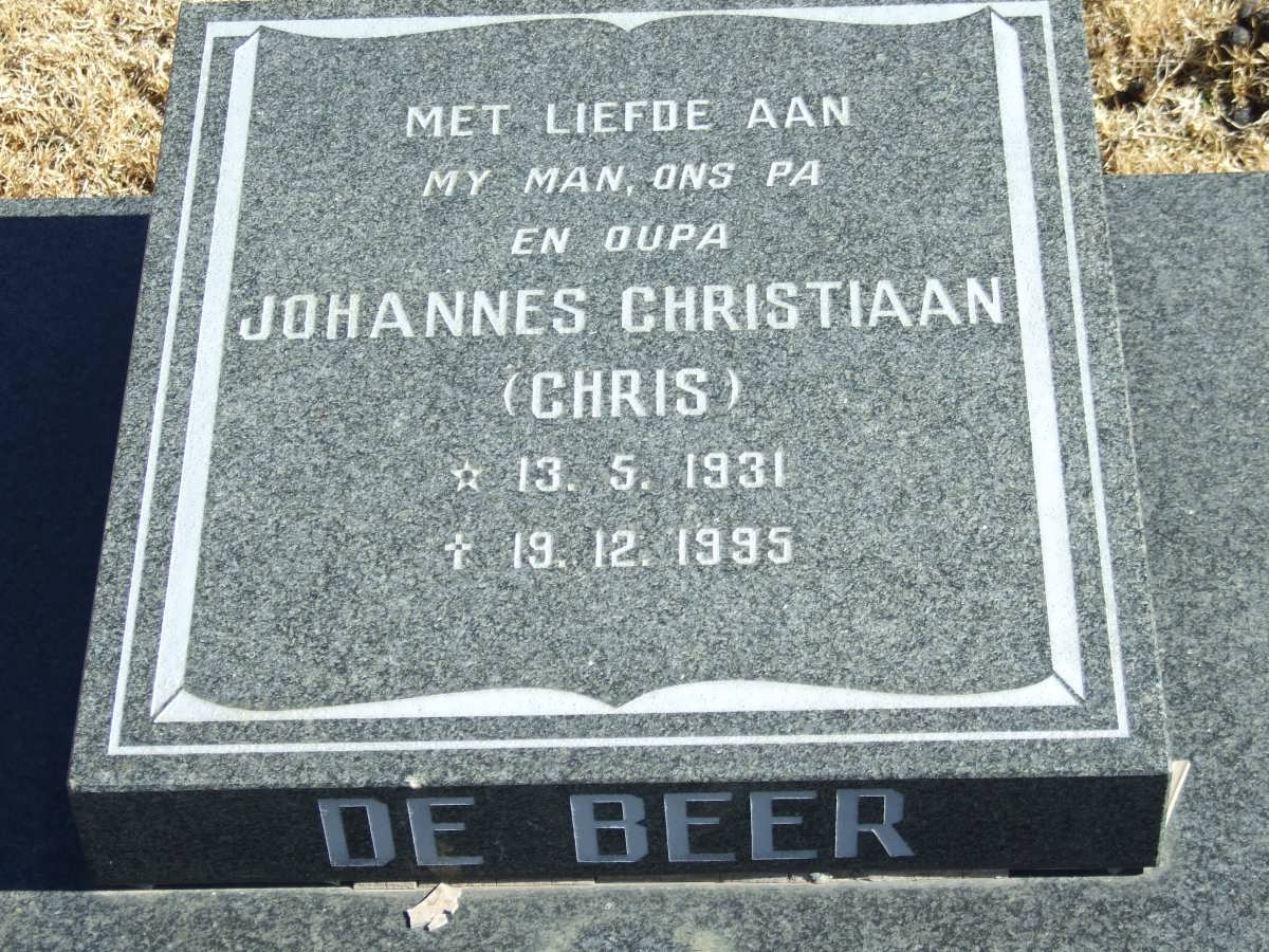 BEER Johannes Christiaan, de 1931-1995