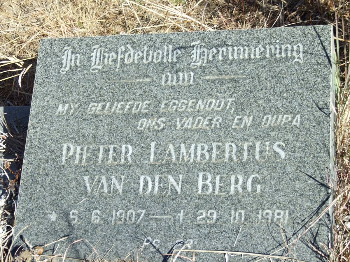 BERG Pieter Lambertus, van den 1907-1981
