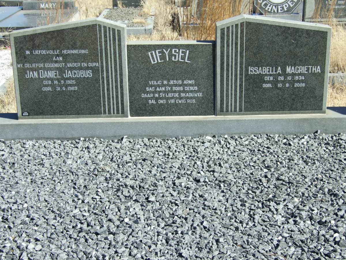 DEYSEL Jan Daniel Jacobus 1925-1989 &amp; Issabella Magrietha 1934-2008