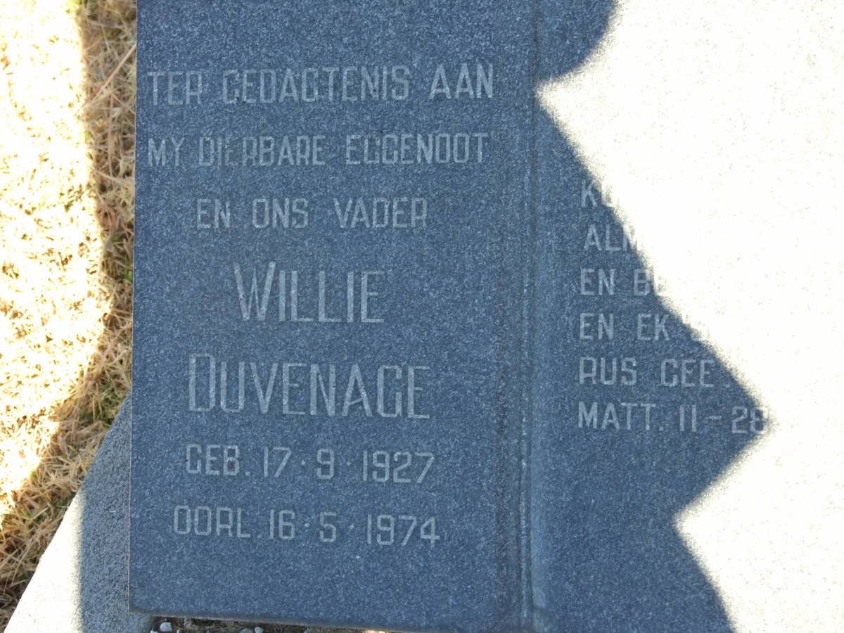 DUVENAGE Willie 1927-1974