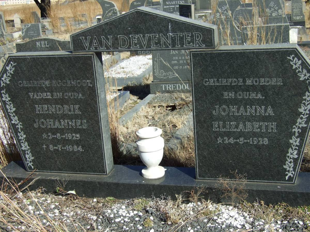 DEVENTER Hendrik Johannes, van 1925-1984 &amp; Johanna Elizabeth 1928-