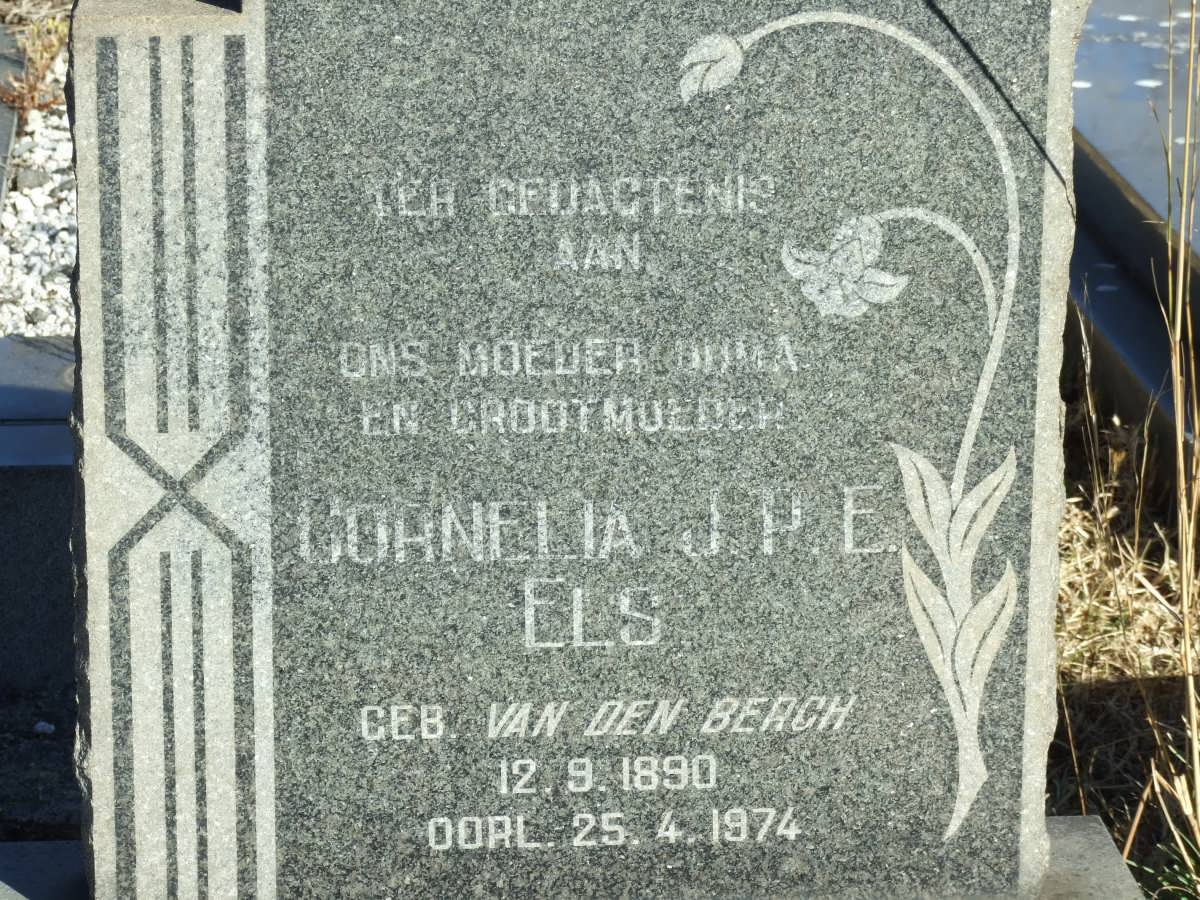 ELS Cornelia J.P.E. nee VAN DEN BERGH 1890-1974
