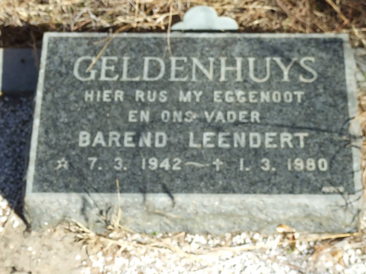 GELDENHUYS Barend Leendert 1942-1980