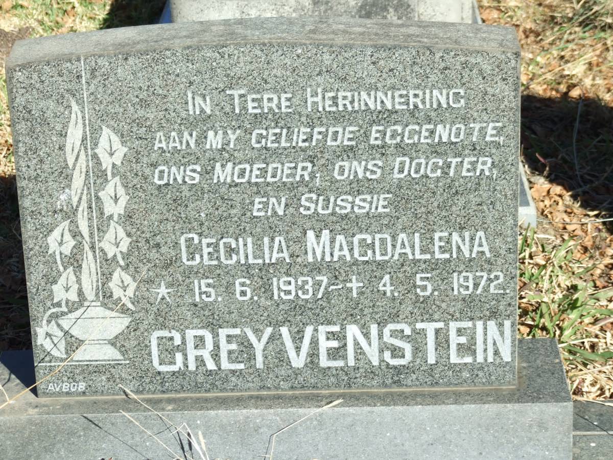 GREYVENSTEIN Cecilia Magdalena 1937-1972