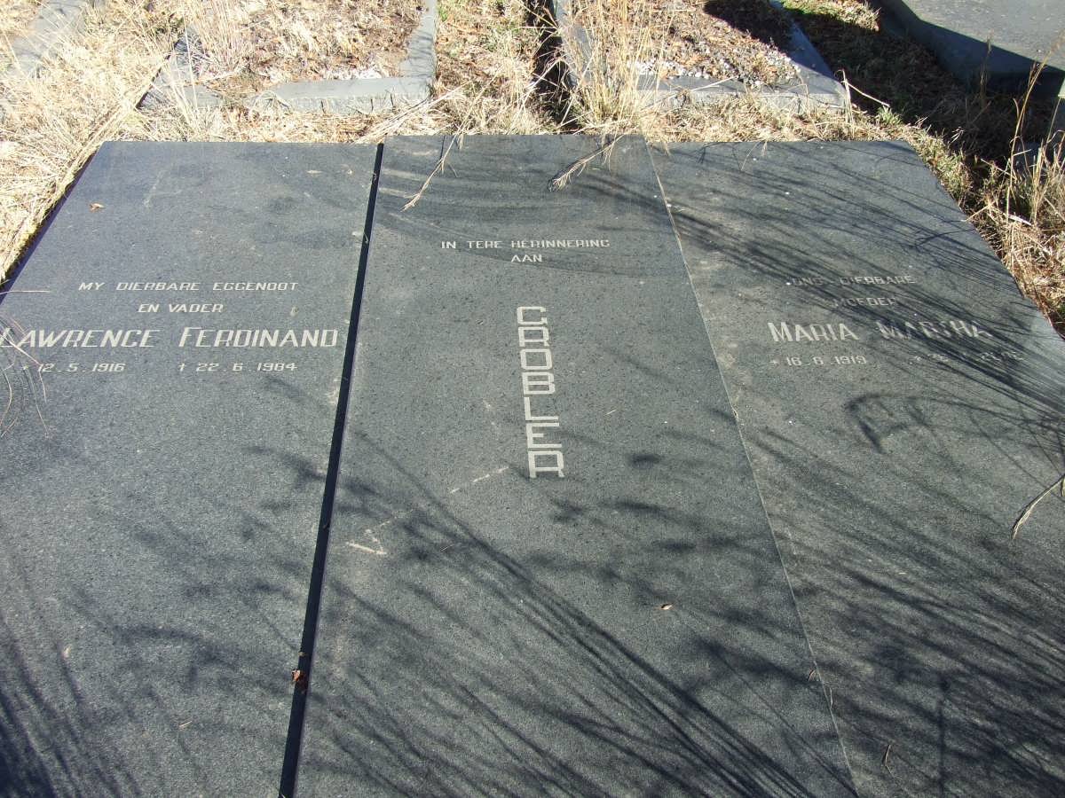 GROBLER Lawrence Ferdinand 1916-1984 &amp; Maria Martha 1919-2002