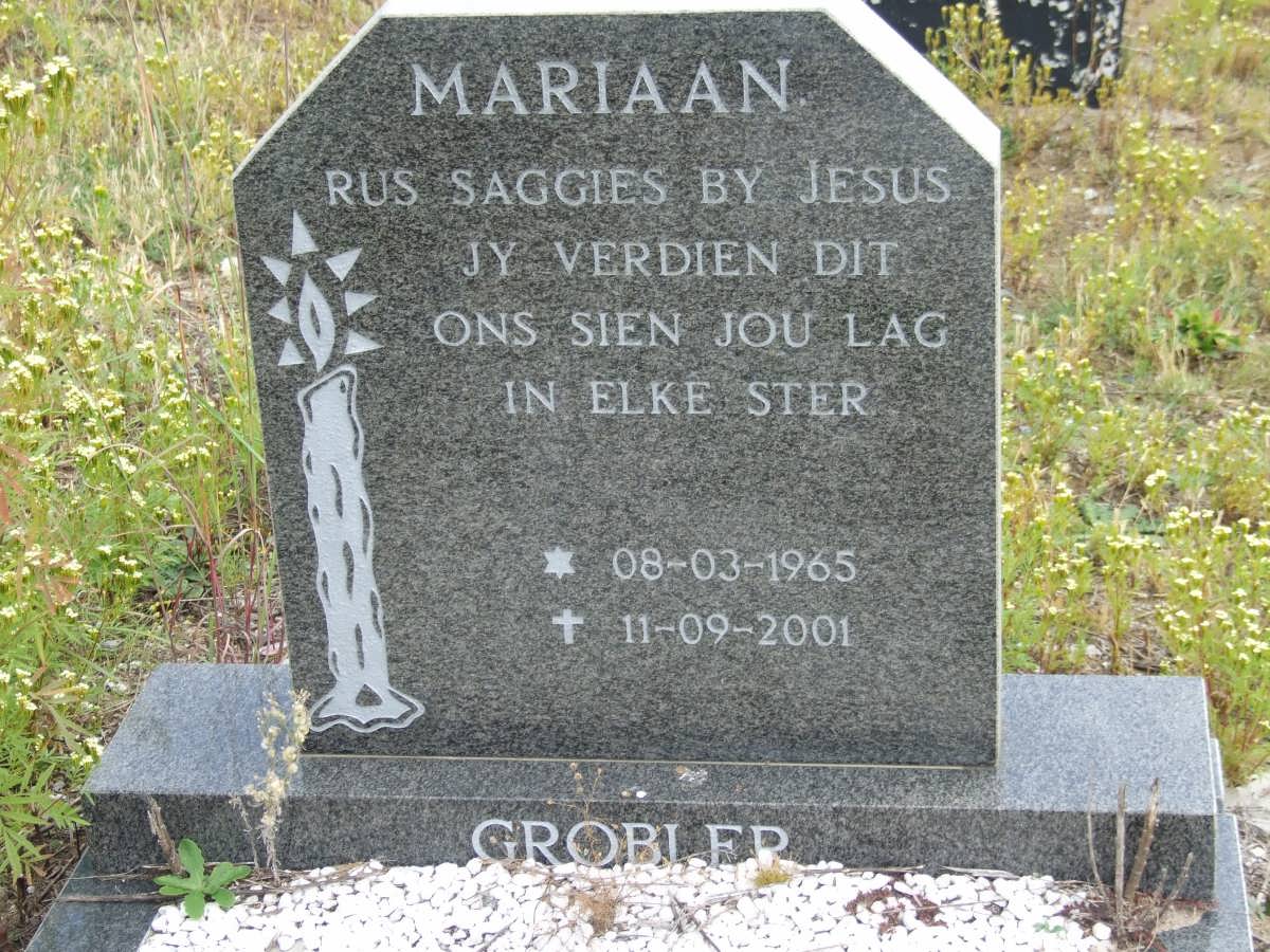 GROBLER Mariaan 1965-2001
