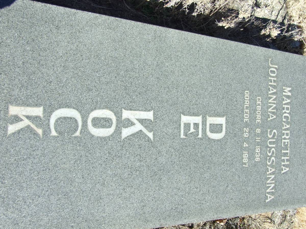 KOCK Margaretha Johanna Sussanna, de 1936-1987