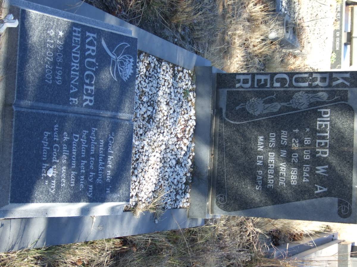 KRUGER Pieter W.A. 1944-1988 &amp; Hendrina F. 1949-2007