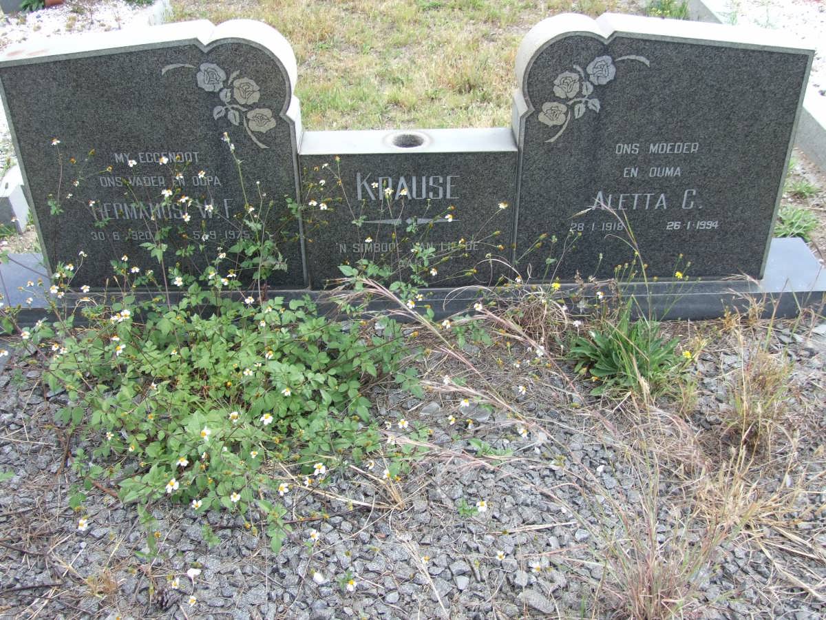 KRAUSE Hermanus W.I. 1920-1975 &amp; Aletta G. 1918-1994
