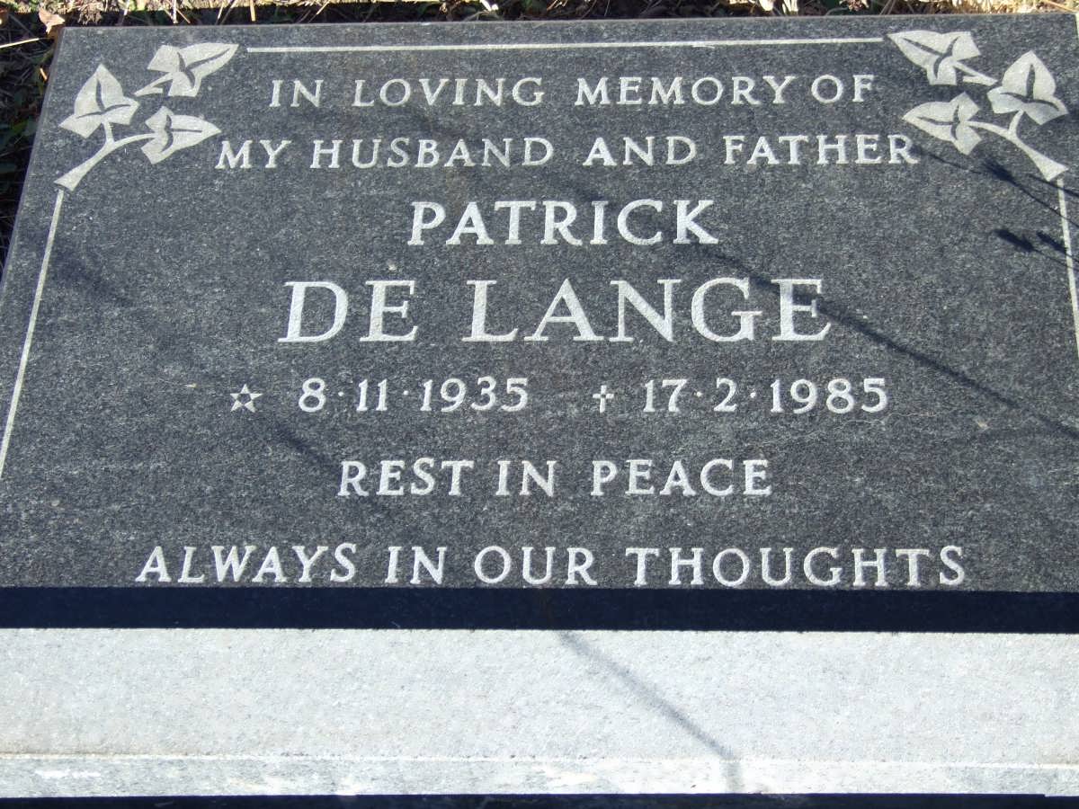 LANGE Patrick, de 1935-1985 