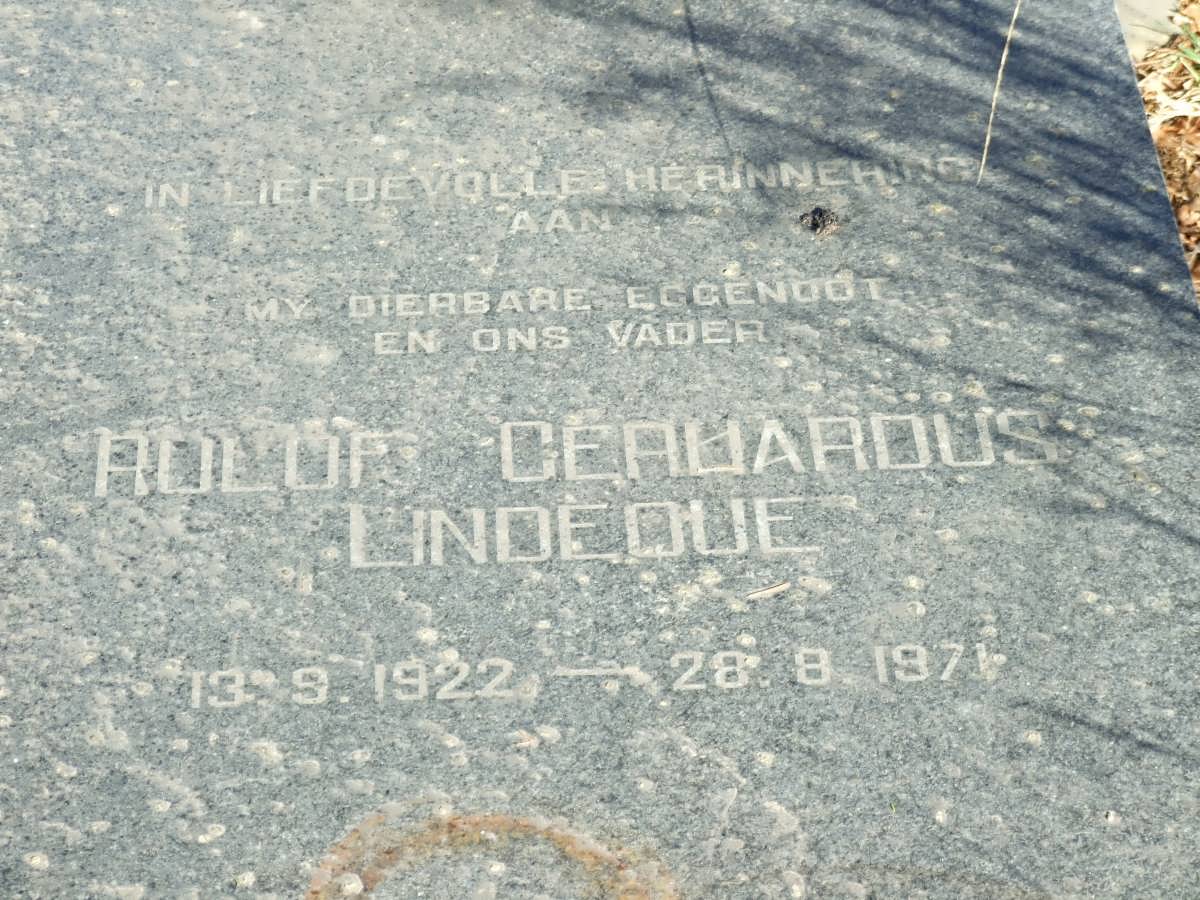 LINDEQUE Rulof Gerhardus 1922-1971
