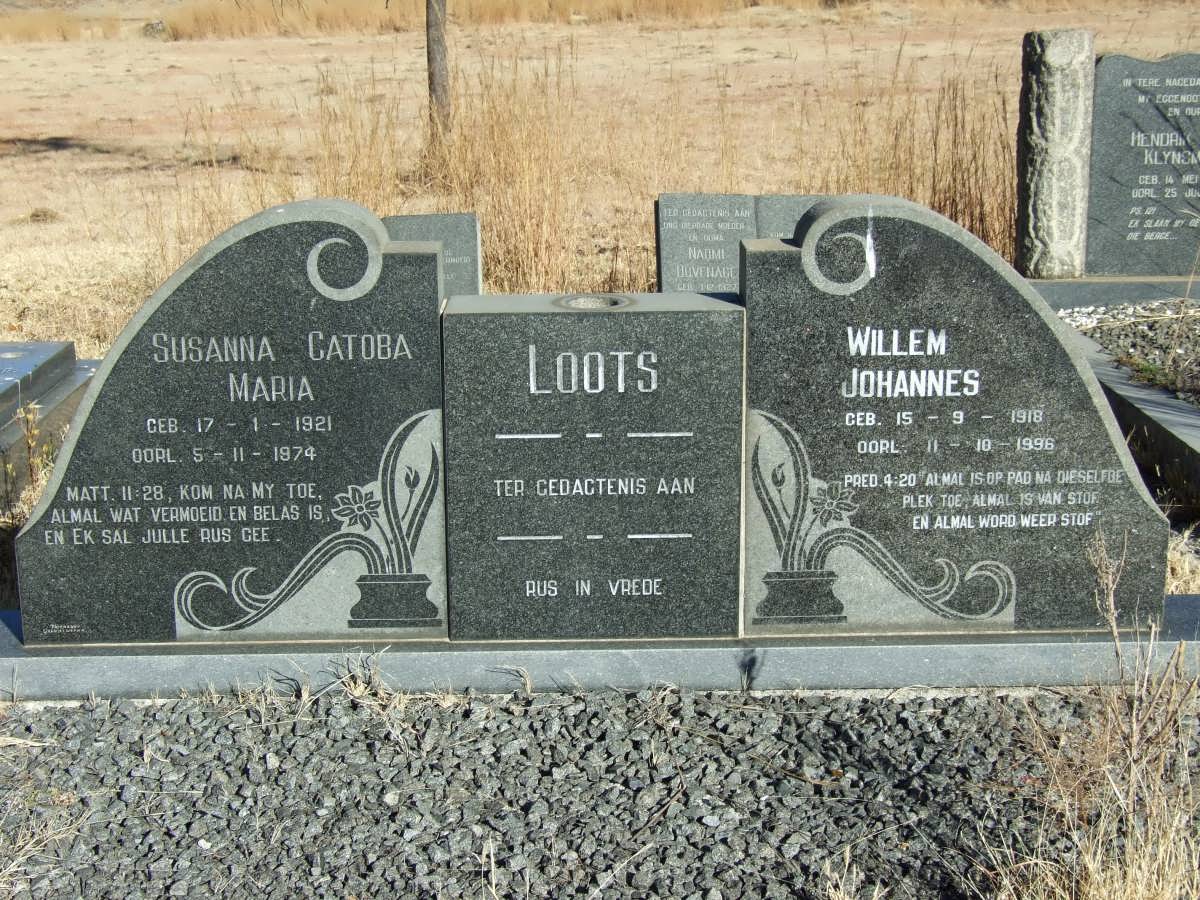 LOOTS Willem Johannes 1918-1996 &amp; Susanna Catoba Maria 1921-1974