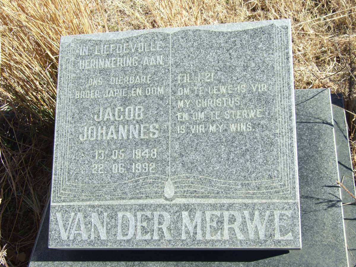 MERWE Jacob Johannes, van der 1948-1992