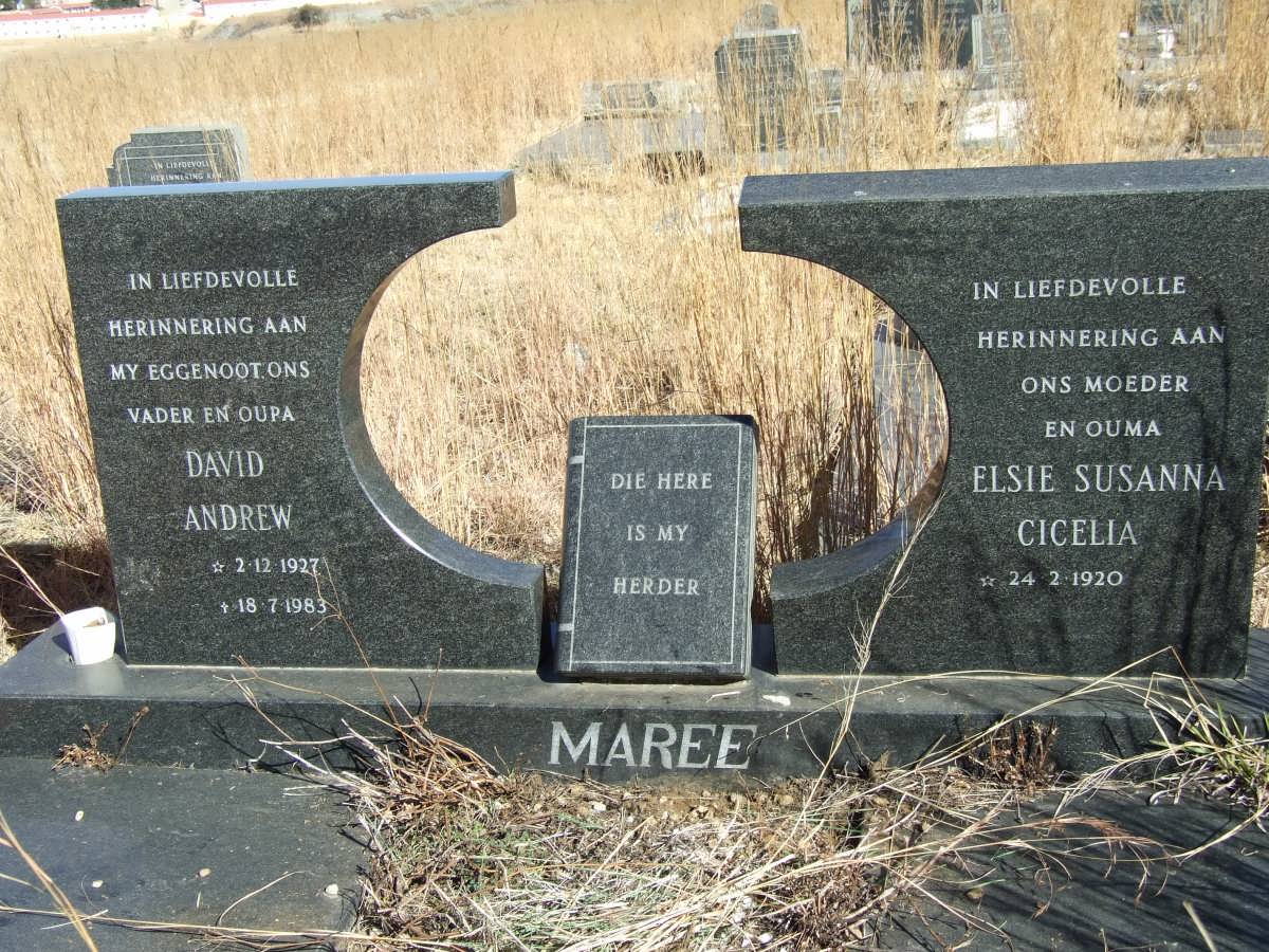 MAREE David Andrew 1927-1983 &amp; Elsie Susanna Cicelia 1920-