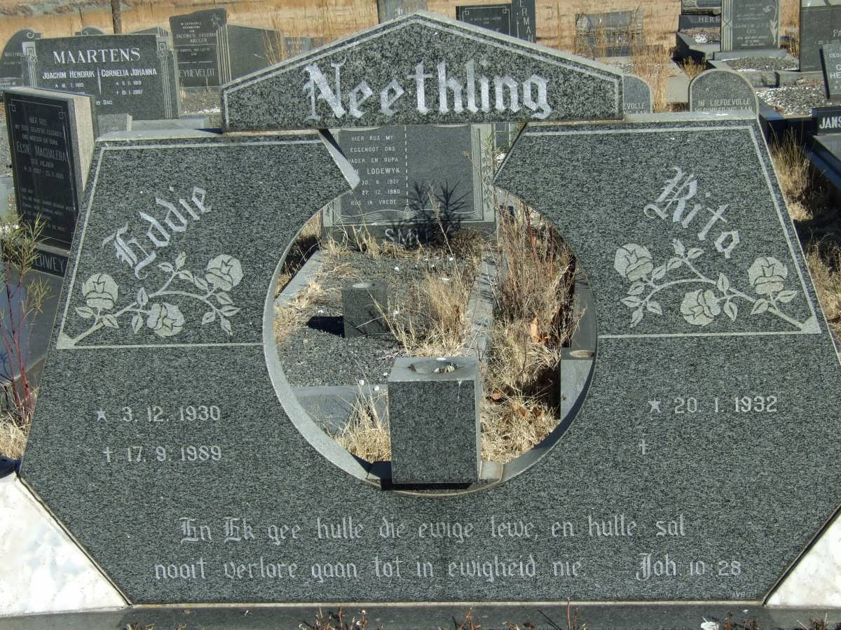 NEETHLING Eddie 1930-1989 &amp; Rita 1932-