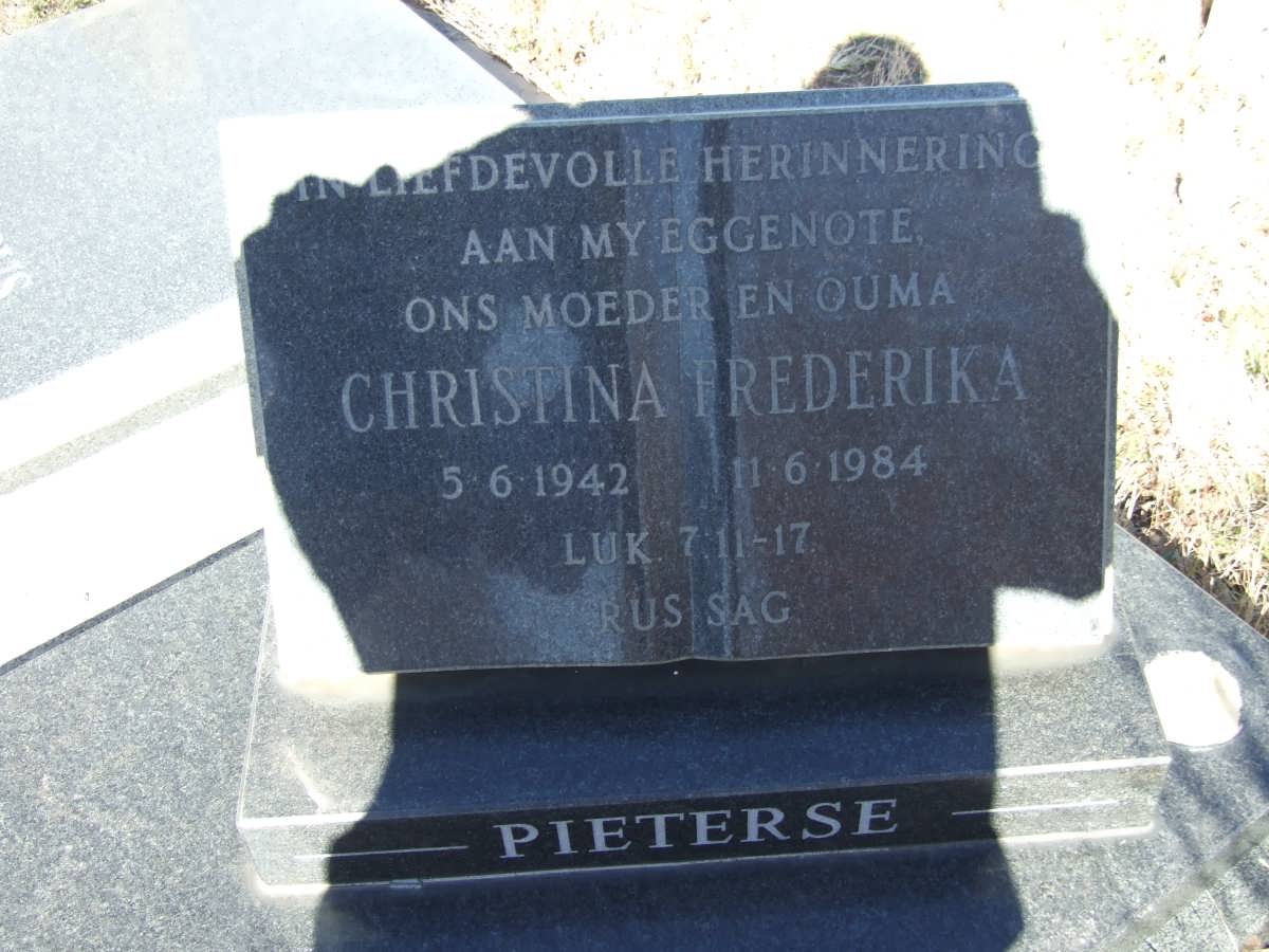 PIETERSE Christina Frederika 1942-1984