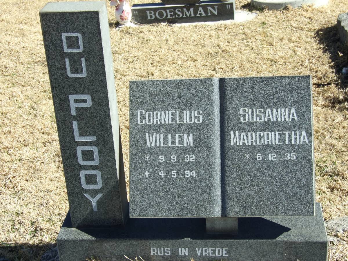 PLOOY Cornelius Willem, du 1932-1994 &amp; Susanna Margrietha 1935-