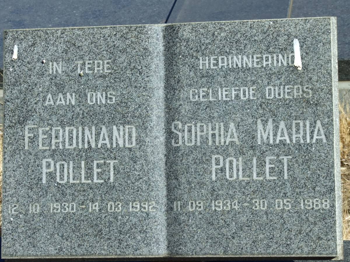 POLLET Ferdinand 1930-1992 &amp; Sophia Maria 1934-1988