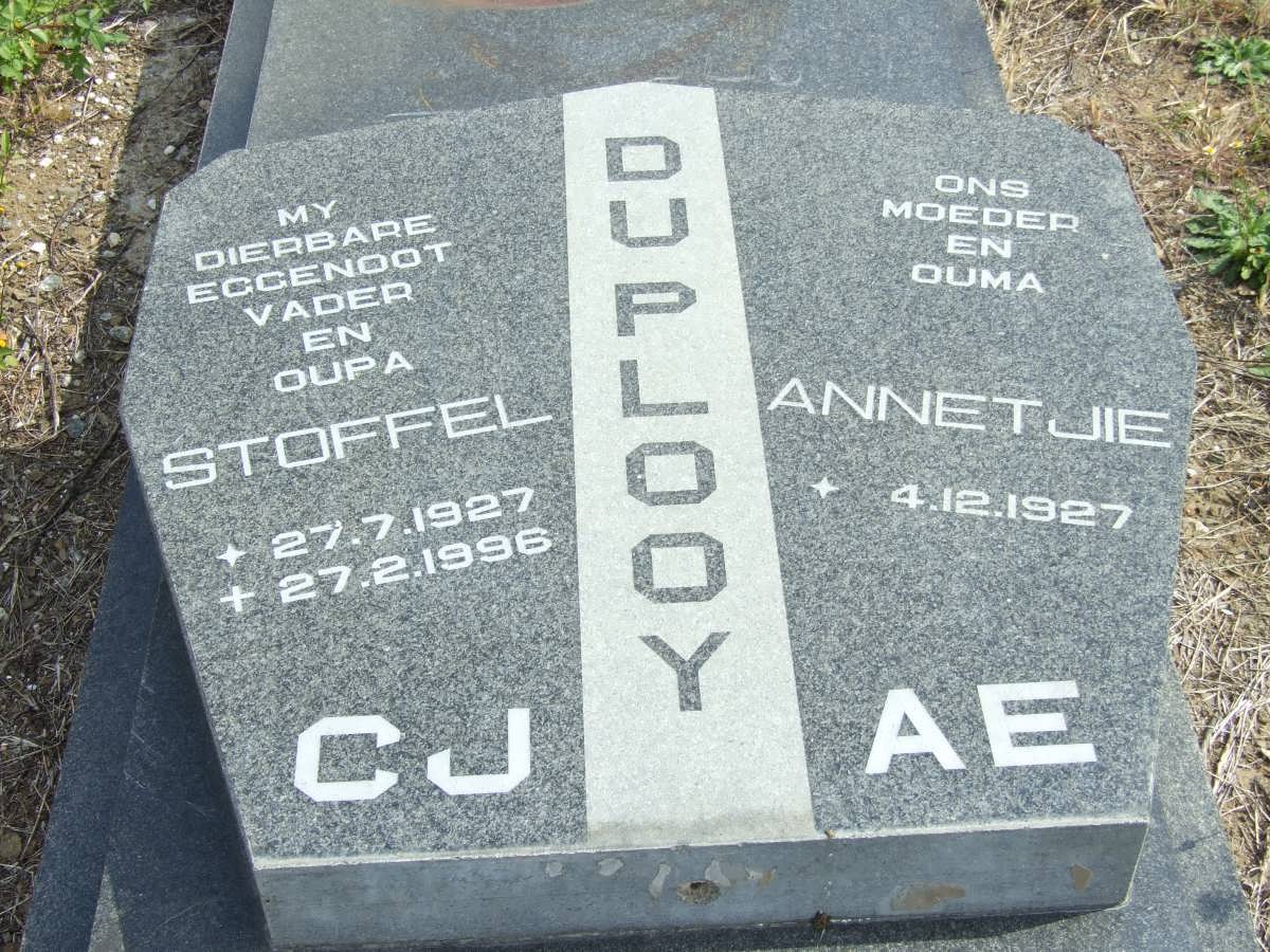 PLOOY C.J., du 1927-1996 &amp; A.E. 1927-
