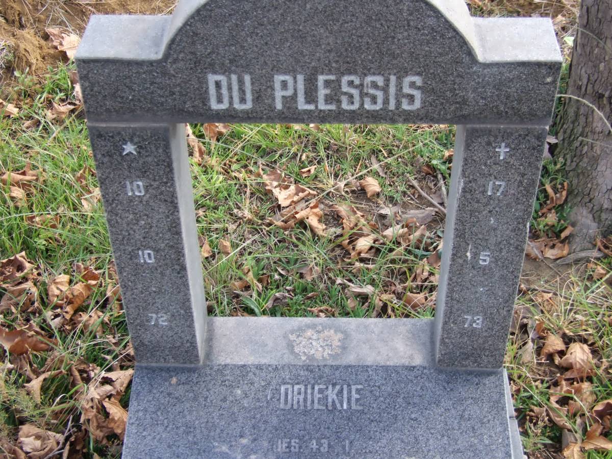 PLESSIS Driekie, du 1972-1973