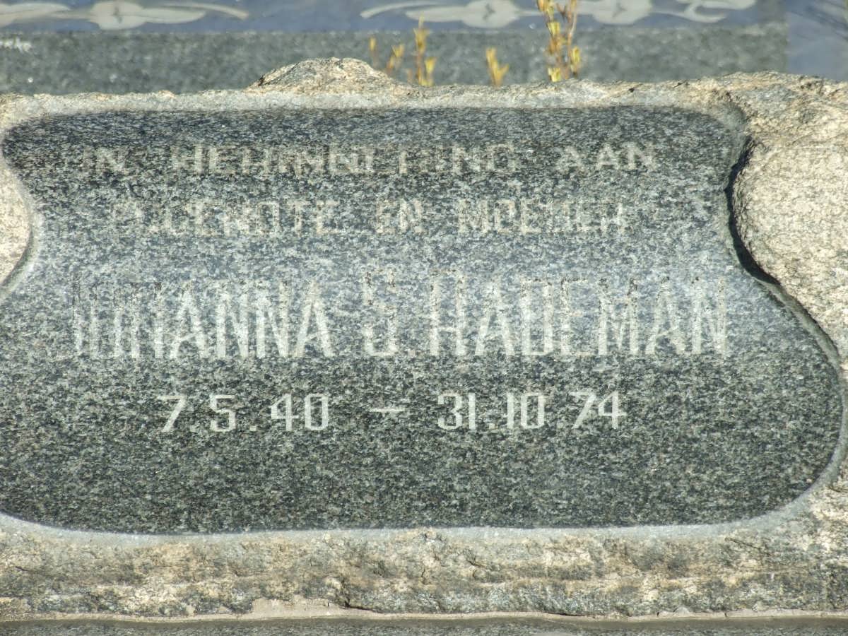 RADEMAN Johanna S. 1940-1974