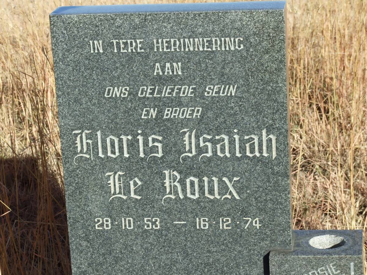 ROUX Floris Isaiah, le 1953-1974