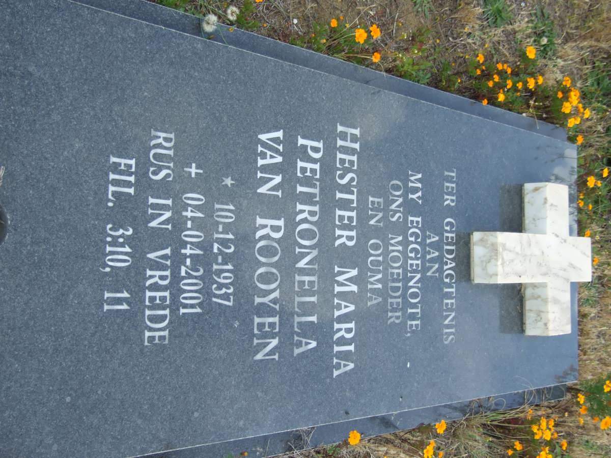 ROOYEN Hester Maria Petronella, van 1937-2001
