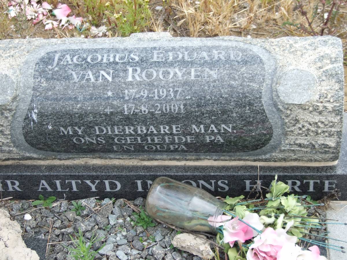 ROOYEN Jacobus Eduard, van 1937-2001