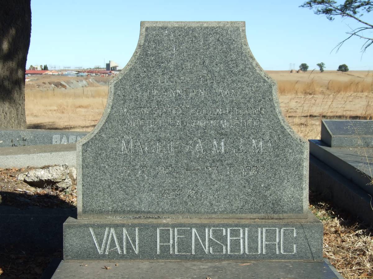 RENSBURG A.M.J.M., van 1924-1972